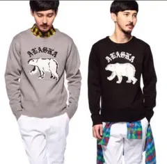 ♥新品タグ付❗️Alaska【白熊柄】ベア柄/ニット/セーター◆Ｌ