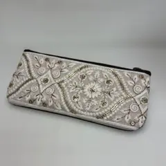 メガネケース　ペンケース　 インド刺繍リボン　ハンドメイド