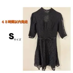 黒レースワンピース　結婚式、パーティー　Ｓサイズ