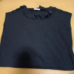 Studio Clip フリル襟 半袖Tシャツ ブラックのサムネイル