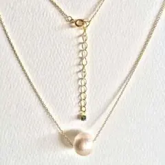 コットンパールのシンプルネックレス