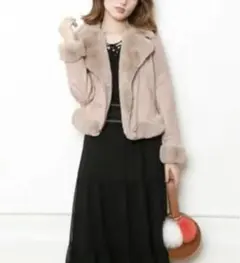 Rirandture フェイクファーライダースジャケット