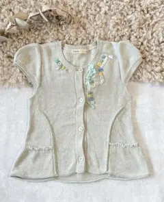 ファミリア familiar エフダッシュ 刺繍サマーニットカーディガン 130