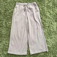 値下げ　ジーユー　キッズパンツ ボトム リブワイドパンツ 120cm ピンク
