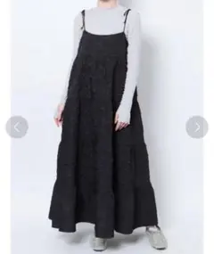 美品merry jenny メリージェニーブラック ティアードキャミワンピース