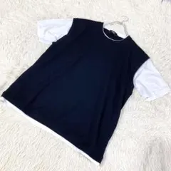 アズール バイ マウジー　Tシャツ カットソー　Lサイズ　ブラック　ホワイト