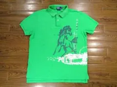 ’90s ステンシル風プリント ダメージ加工 ポロ ラルフローレン ポロシャツ