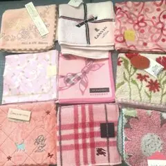 新品　ブランドハンカチ　ピンク系9枚セット