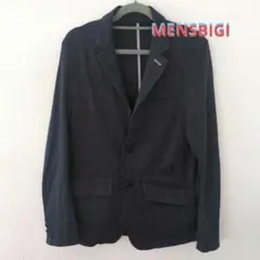 MEN'SBIGIダークブルー チェック柄 テーラードジャケット日本製