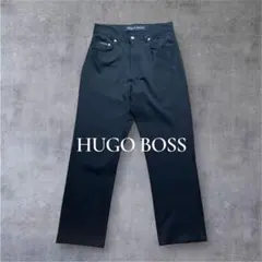 HUGO BOSS ブラック ストレッチスラックス パンツ