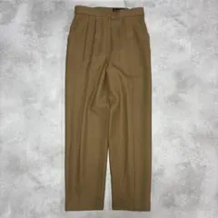 スラックス ブラウン 9号 ウール ノームコア タック入り オフィスカジュアル