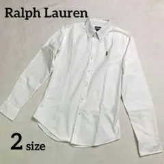 ラルフローレン　ポニー刺繍 SLIM FIT ホワイト長袖シャツ 2サイズ