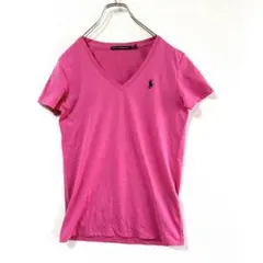 【RALPH LAUREN SPORT】VネックTシャツ ポニー刺繍 ピンク Sのサムネイル