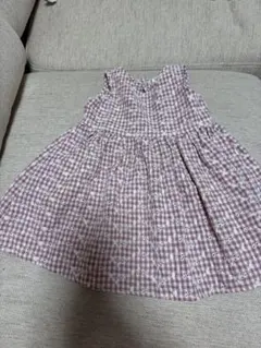 ギンガムチェック 刺繍 ノースリーブ ワンピースのサムネイル