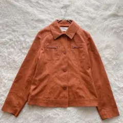 ペニージュール　ジャケット　フェイクスエード　オレンジ　9号　ステンカラー