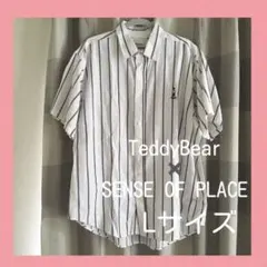 TeddyBear×SENSE OF PLACE　ストライプシャツ　Lサイズのサムネイル