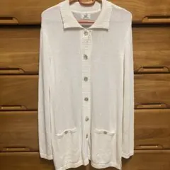 エンリコドマーニ　襟付きカーディガン　ホワイト　白