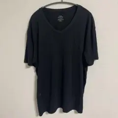 トゥルークラシック【XL】VネックTシャツ 無地 半袖 黒 カジュアル