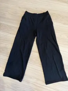ユニクロ　ウォームフリースストレートパンツ　ブラック