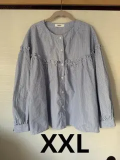 は*ん様 大きいサイズ　XXL レディースブラウス　ストライプ