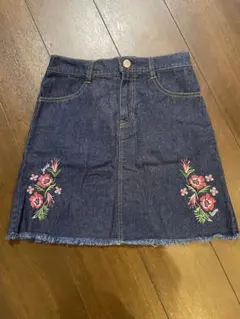 JENNI love デニムスカート 花柄刺繍付き