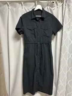 黒の半袖シャツワンピース GU