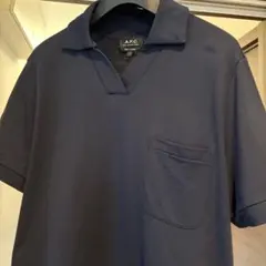 A.P.C. ネイビー ポロシャツ 濃紺 スキッパー L