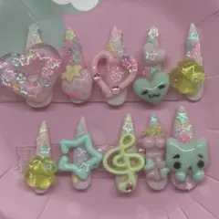 平成女児ネイルチップ 地雷系 量産型 姫系 平成女児ハンドメイド