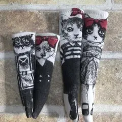 1124 ④ ブライス リカちゃん　アウトフィット 洋服 猫柄　靴下