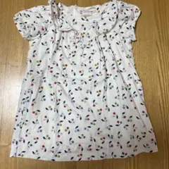 16 ボンポワン　チェリー柄　さくらんぼ柄　フリルワンピース