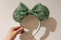 ミニーマウス風スパンコールカチューシャ