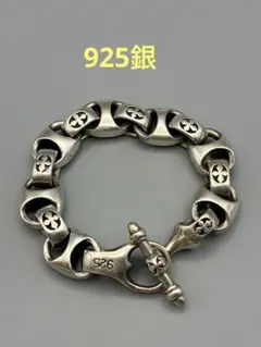 925銀　十字架　ブレスレット　メンズ　シルバー