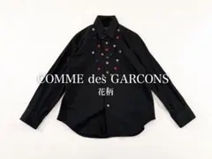 コムデギャルソン シャツ 花柄刺繍 黒 S 長袖のサムネイル