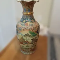 九谷焼】山水画 陶器 筒型 花瓶 - メルカリ