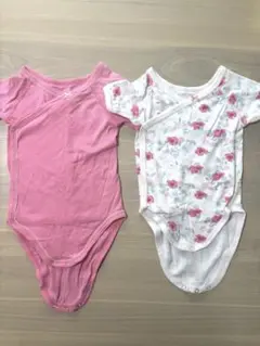 プチバトー 肌着 74cm 12m ピンク花柄 ロンパース セット