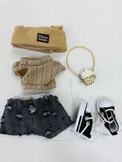 ラブブ服 ぬいぐるみ洋服 5点セット 着せ替え 秋冬 ニット 暖かい 17cm