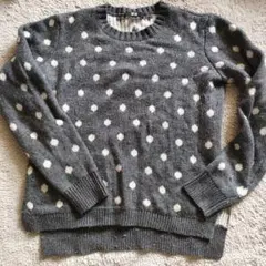 ☆UNIQLO ドット柄 長袖セーター Sサイズグレー☆
