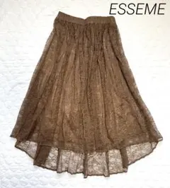 【ESSEME】 エシーム 総レース ロングフレアスカート（M）ウエストゴム