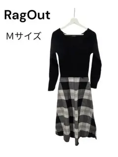 RagOut Mサイズ チェック柄ニットワンピース