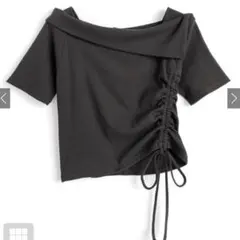 GRL オフショルドロストテレコトップス