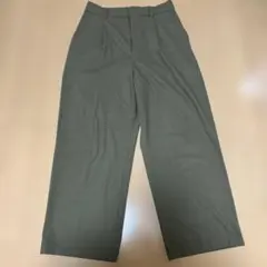 ユニクロ　タックワイドパンツ　オリーブL