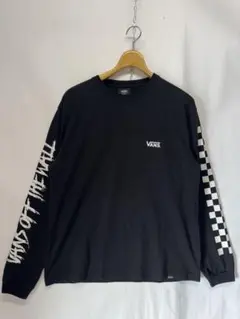 VANS×坩堝 ロンt 長袖 カットソー バンズ 袖プリント ブラック S