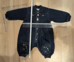 ダークブルー　デニムロンパース　80cm
