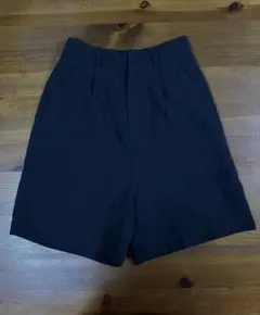 ビームスハート　ネイビー　リネン風　ショートパンツ　ハイウエスト　Sサイズ