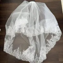 ホワイトレースウェディングベール　SHEIN