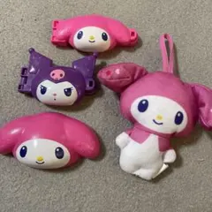 値下！ハローキティ & マイメロディ 11cmぬいぐるみマスコットセット