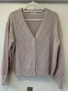 axes femme 薄紫 カーディガン