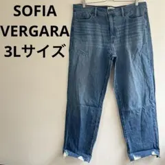 ソフィアジーンズ クラッシュ デニム 3L ダメージ 青 綿 ゆったり お出かけのサムネイル