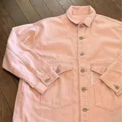 ピンク デニムジャケット ジージャン オーバーサイズ カバーオール