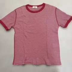 BEAMS HEART ボーダー クルーネックTシャツ レッドのサムネイル